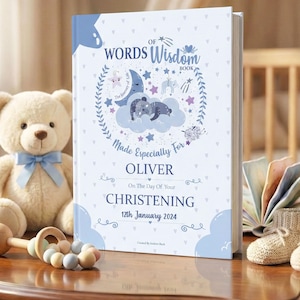 Personalised Christening / Baptism Gift Book: Elegant Words of Wisdom, Keepsake Gift For Baby