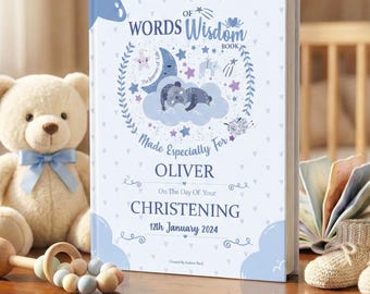 Libro de regalo personalizado para bautizo: elegantes palabras de sabiduría, un recuerdo para tu bebé.