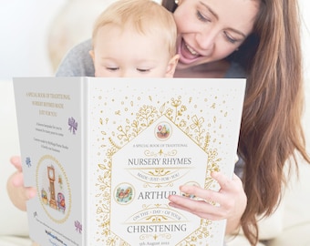 Christening Gift Book For Girls, Boys, A Very Special Personalised Book of Nursery Rhymes. Especially Made for A Child's Christening Day