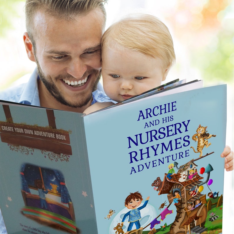 First Birthday Gift Personalized Book of Timeless Nursery Rhymes and Modern Poems for Baby and Child Beautiful Baby Gift image 2