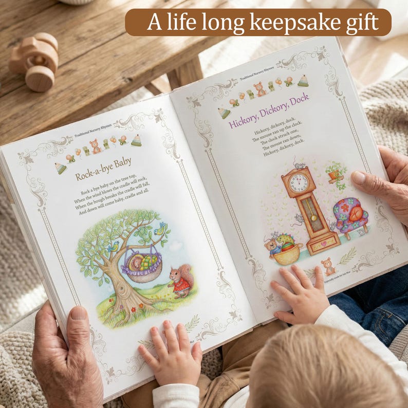 Personalised Christening / Baptism Gift Book of Classic Nursery Rhymes: Keepsake Treasury image 5