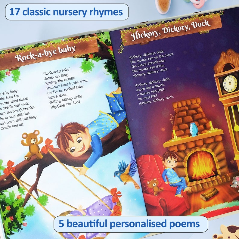 My Nursery Rhymes and Personalized Poems Book for Children Aged 0-4 Years Every Rhyme Customized with Child Name A Very Special Keepsake image 6