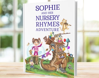 Personalized Book of Nursery Rhymes and Poems. Every Rhyme Includes The Child's Name making It A Very Special Keepsake Gift