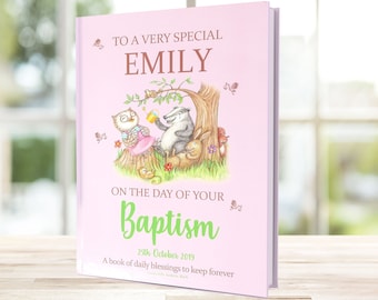 Personalised Baptism / Christening Gift Book: Hand Illustrated Blessings, Keepsake Book