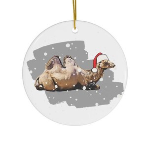 Holiday Camel Ceramic Ornament