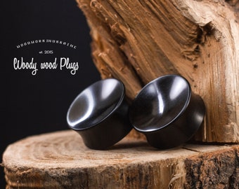 Black Concave ear plugs, pair of concave ear gauges 12mm 14mm 15mm 16mm 18mm 20mm  22mm 24mm 26mm  28mm 30mm 32mm 34mm 35mm 36mm 38mm 40mm