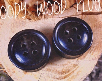 Black ebonite ear gauges Buttons - ebonite plugs Buttons - gauges in ear  buttons - ear gauges sizes 14mm 18mm 22mm 30mm 34mm 36mm 38mm