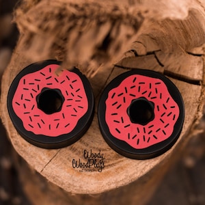 Wide walled Red Donut Ear Plugs| Black ear gauges 16mm 18mm 20mm 22mm 24mm 26mm 28mm 30mm 33mm 36mm 38mm 40mm 42mm