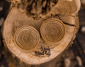 thumbnail image 2 of Pair Of Coffee Bean Double Flared Wood Ear Plugs – Tunnels/Stretchers, 8mm To 25mm 2 of 5