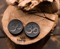 Handmade Om Ear Plugs – Black Gauges with Ohm Symbol – Spiritual Saddle Fit Jewelry – Yoga Meditation Plugs for Stretched Ears 10 to 50mm product logo