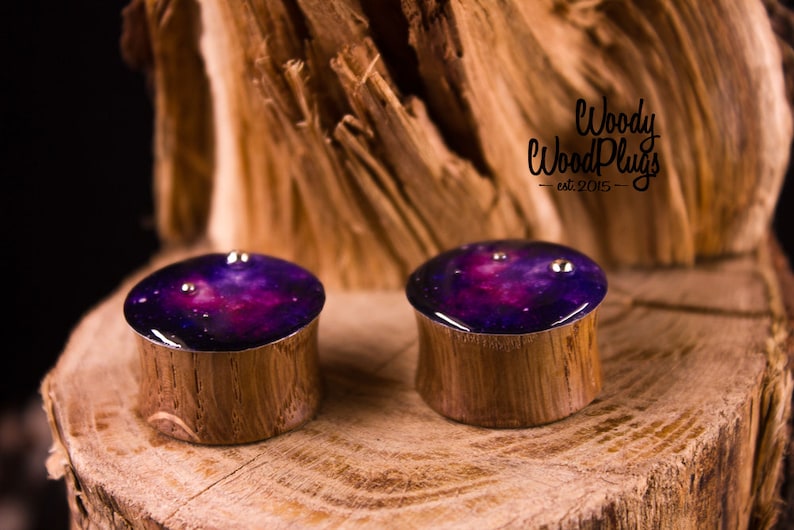 Space ear gauges with bubbles from oak wood 10mm 00g 12mm 14mm 16mm 18mm 20mm 22mm 23mm 24mm 25mm 1inch 26mm 28mm 30mm Galactic ear plugs