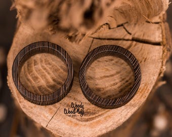 Wenge-örontunnlar - trätunnlar - organiska tunnlar - naturliga örontunnlar - öronproppar - wenge-träproppar 10 mm 0 g 12 mm 14 mm 16 mm 18 mm 20 mm