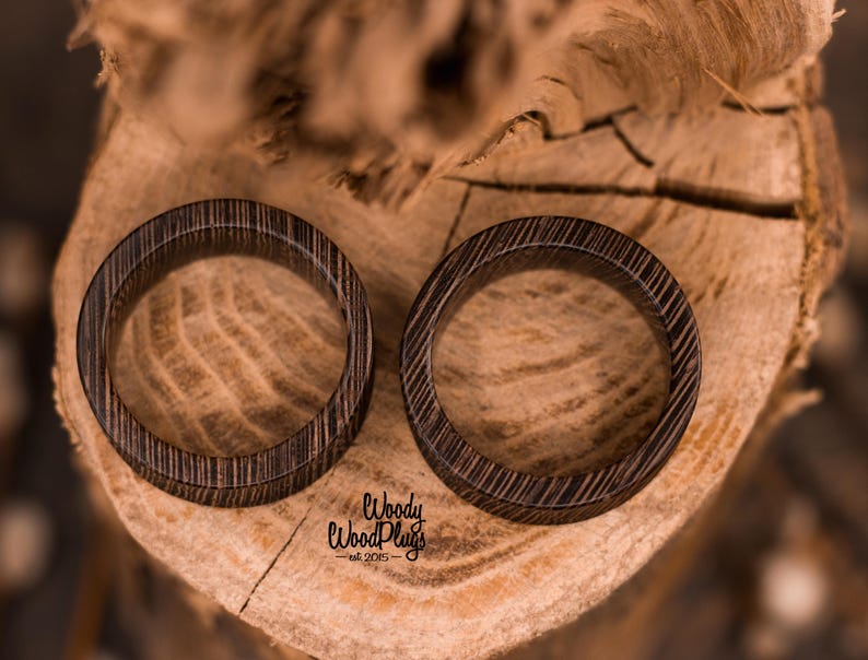 Wenge Ear tunnels - wood tunnels - organic tunnels - natural ear tunnels - ear plugs - wenge wood plugs 10 mm 12 mm 14 mm 16mm 18mm 20mm 22 Wenge
