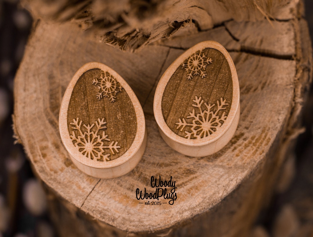 KOOBODY Lot De 2 Écarteurs Oreilles Bois Naturel 16mm - Tunnels Oreilles