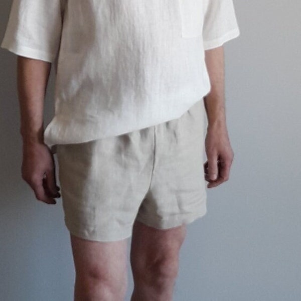 Mens Linen Shorts. Resort Summer Casual Simple Linen Shorts, Beach Shorts, Pull-On Shorts