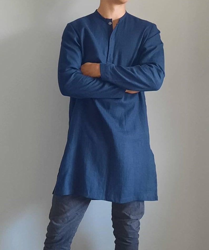 Long Linen Shirt. Beach Linen Shirt Lounge Linen Shirt Man Etsy