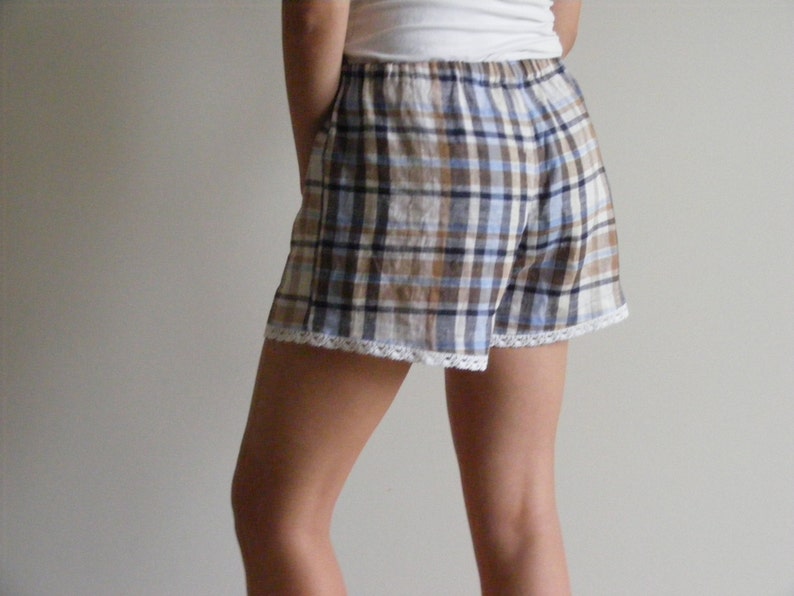 Womens Shorts Soft 100% Linen / white lace trimmed / Bridesmaid Shorts / Bridesmaid Gifts / Summer Sleep Shorts image 3