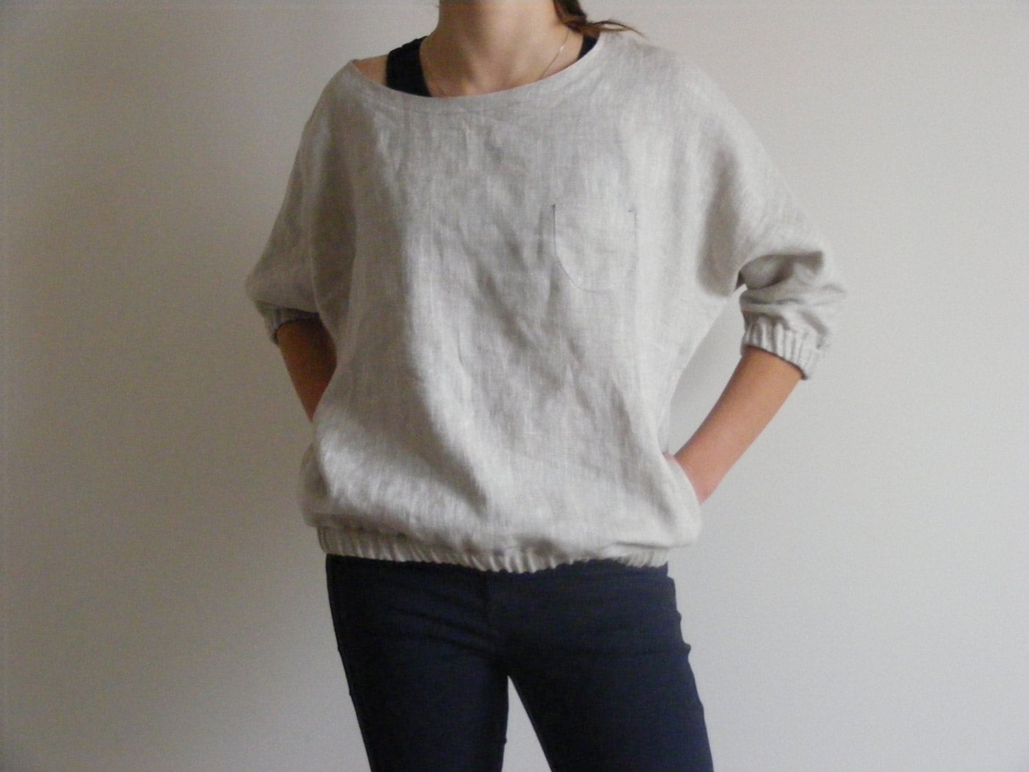 Tita 3way Back Open Linen Blouse main image 1