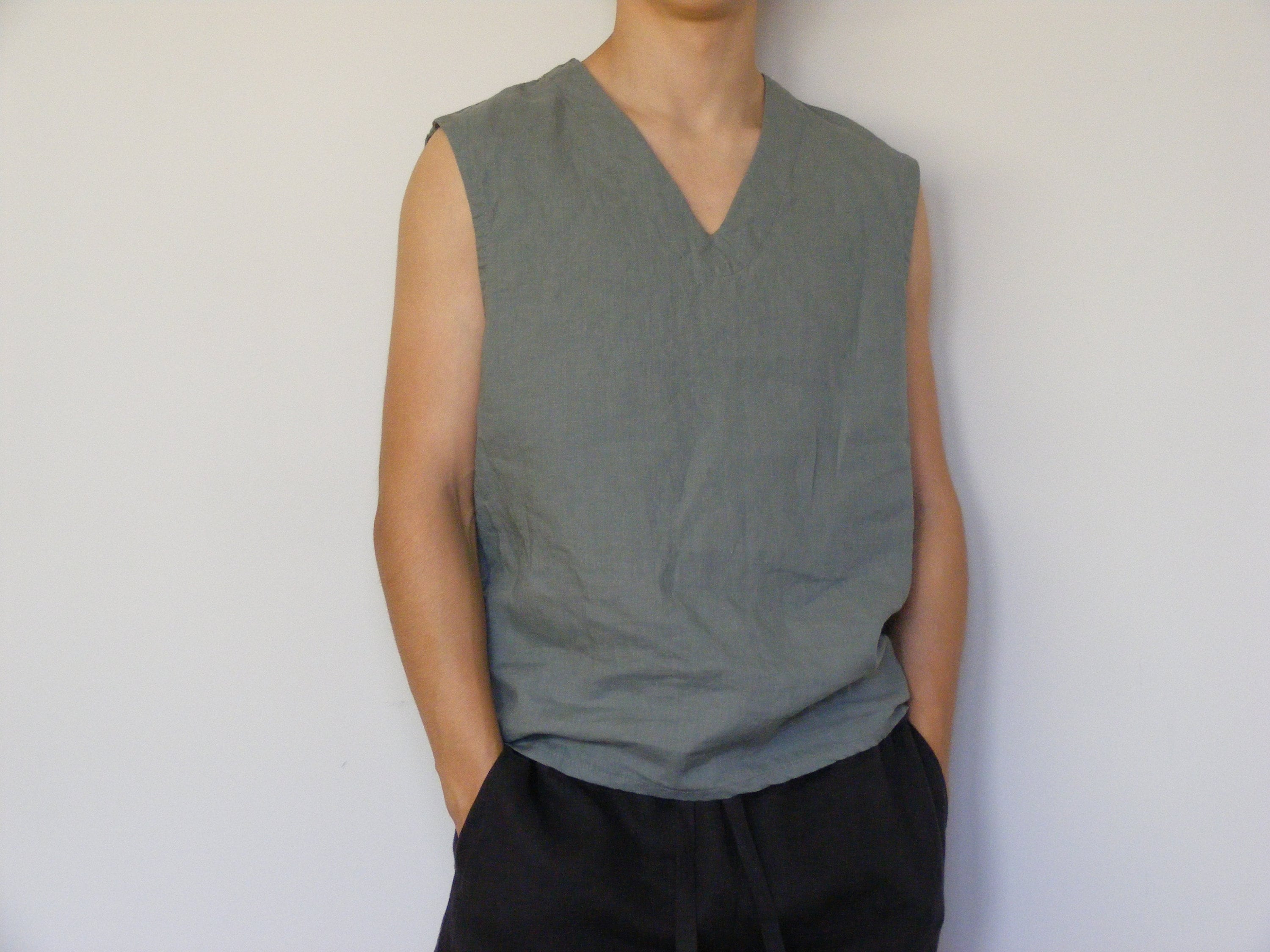 Linen Sleeveless Top
