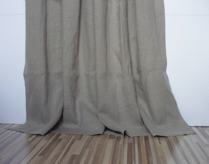 Natural Linen Curtains Curtain Panels Rod Pocket Image 0
