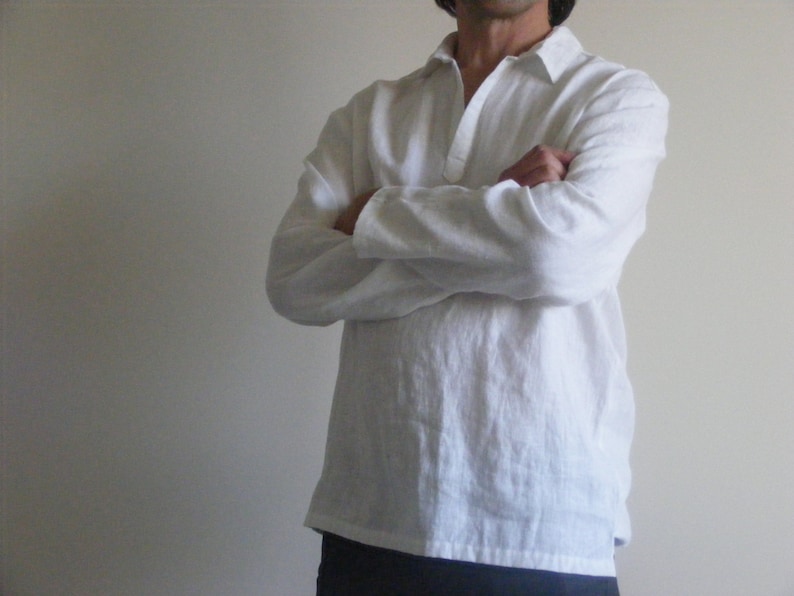 White Mens Linen Shirt /mexican Wedding Linen / Beach Shirt - Etsy