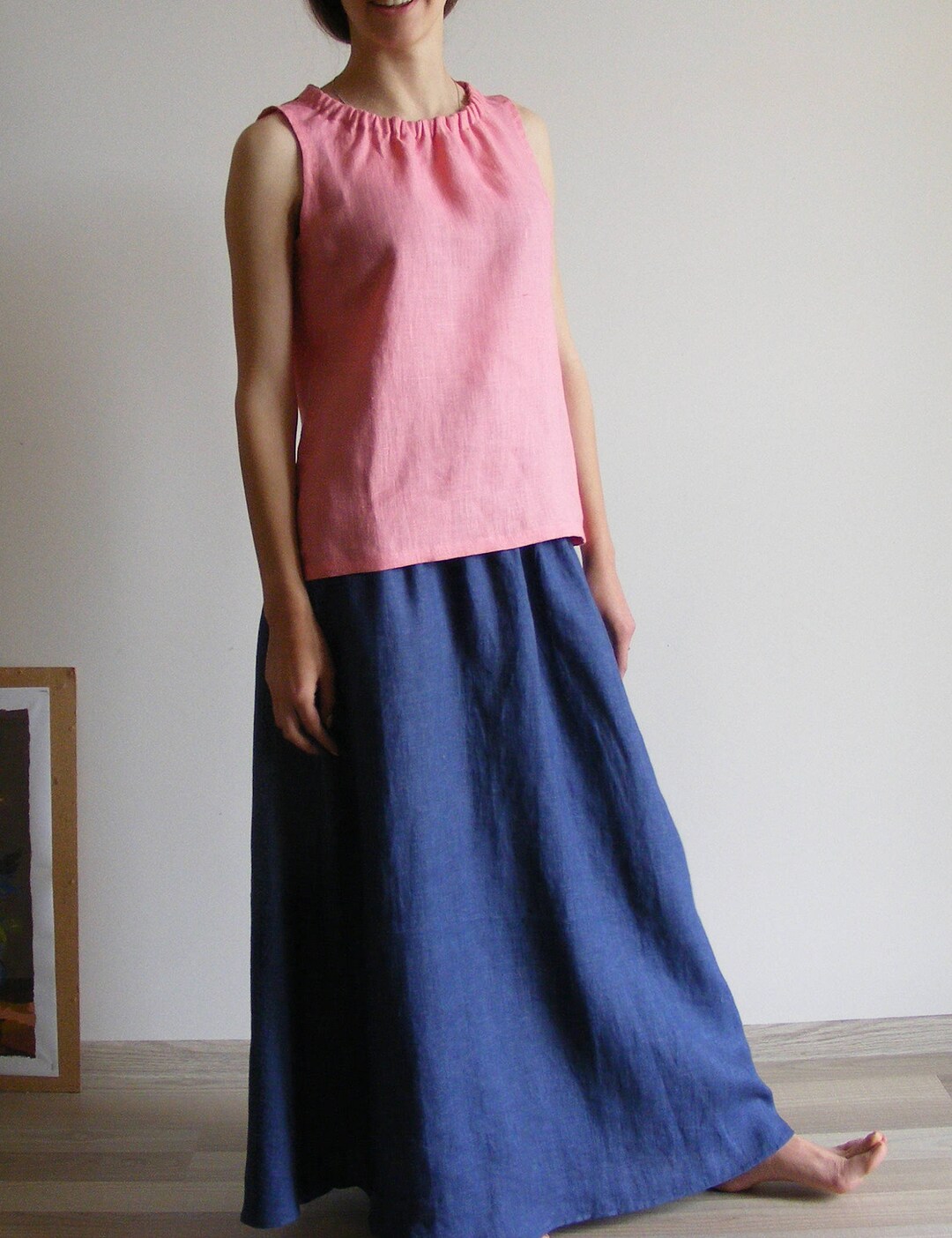 Linen Skirt With Side Slits