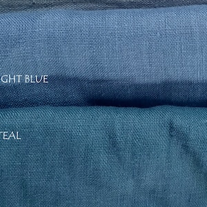 May include: Two fabric swatches, one light blue and one teal, with the text #36 LIGHT BLUE and #37 TEAL.