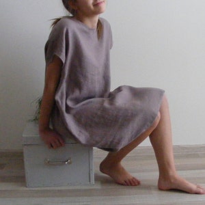 One size linen dress / Oversize / loose fit / Washed linen tunic / Dusty Pink linen tunic / Linen Tunic dress