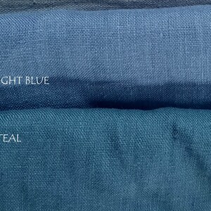 May include: Two fabric swatches, one light blue and one teal, with the text #36 LIGHT BLUE and #37 TEAL.