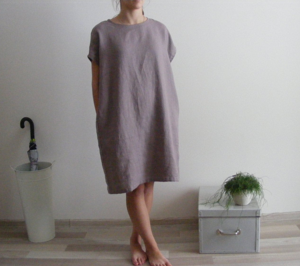 One Size Linen Dress / Oversize / Loose Fit / Washed Linen - Etsy