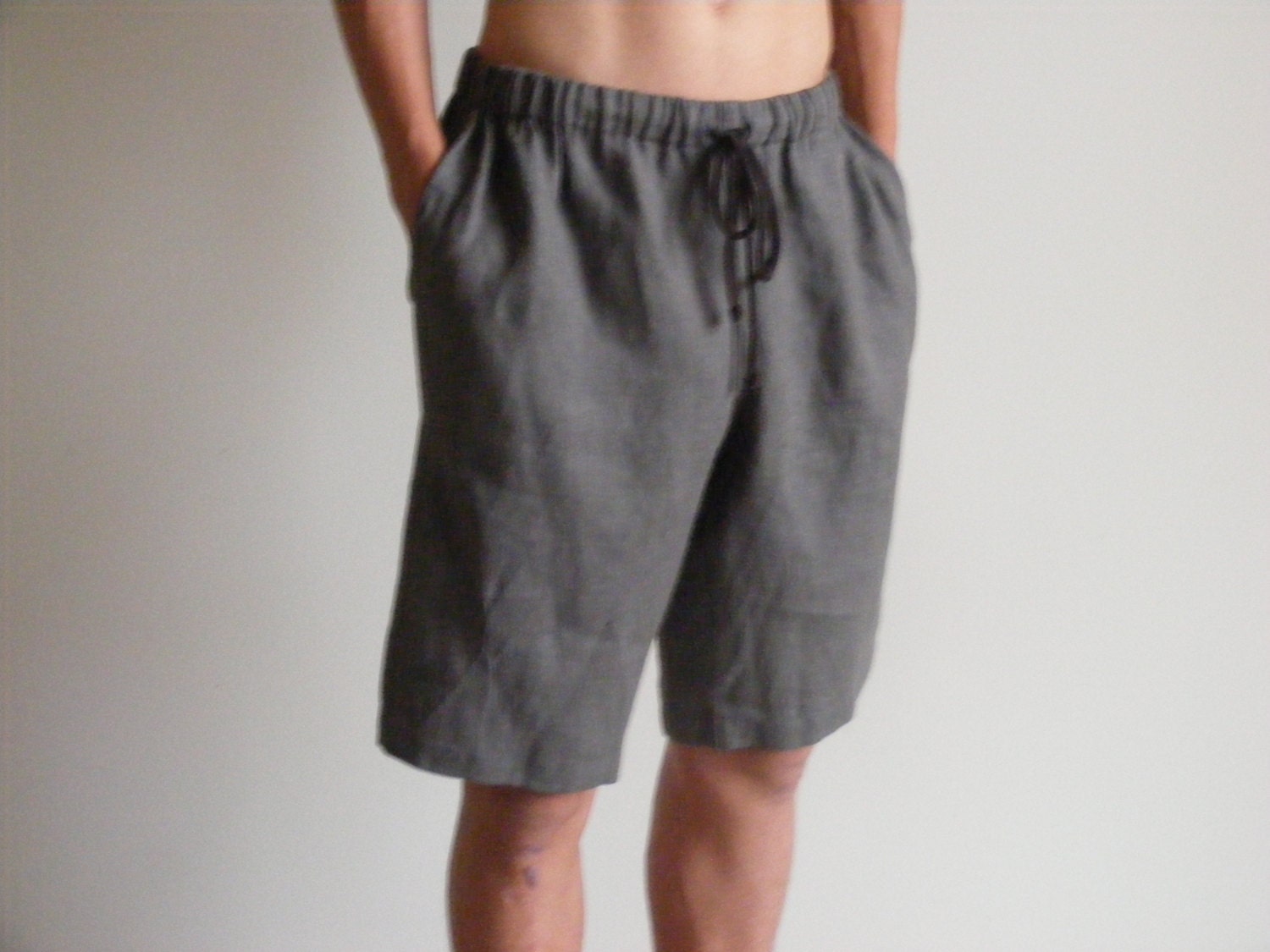 Mens Linen Long Pajama Home Shorts Soft 100% Linen. N - Etsy