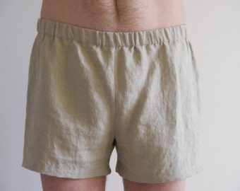 Mens Linen Shorts. Summer Casual Simple Linen Shorts, Beach Shorts, boxershort