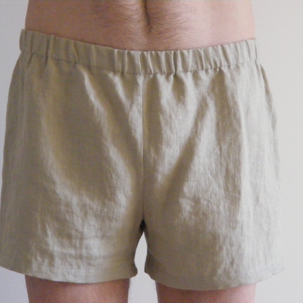 Mens Linen Shorts. Summer Casual Simple Linen Shorts, Beach Shorts, boxershort