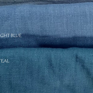 Pure 100% linen fabric Royal Blue appr. 200gsm 5.90 oz/yd2. Medium weight, densely woven. Widht appr. 145cm 57. image 5