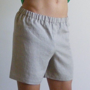 Simple Mens Linen Shorts / 100% Linen / 6&quot; Men&#39;s Linen Shorts