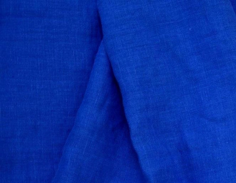 Pure 100% linen fabric Royal Blue appr. 200gsm 5.90 oz/yd2. Medium weight, densely woven. Widht appr. 145cm 57. image 1