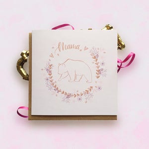 Mama Bear card. Mothers Day card. Mama bear gift. New mum card. Baby shower card. Birthday bear card image 3