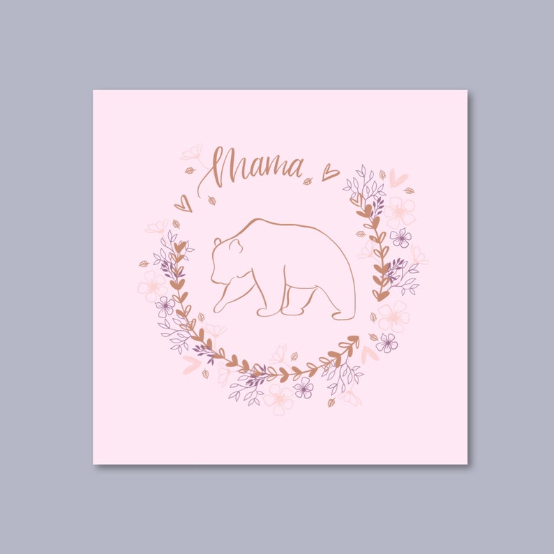 Mama Bear card. Mothers Day card. Mama bear gift. New mum card. Baby shower card. Birthday bear card image 1