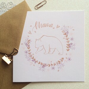 Mama Bear card. Mothers Day card. Mama bear gift. New mum card. Baby shower card. Birthday bear card image 4