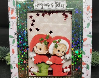 Christmas card. Boy Christmas card. Handmade Christmas card. Girl's Christmas card.