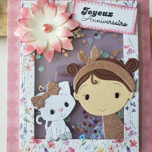 Carte anniversaire. Carte anniversaire petite fille. Carte anniversaire fille. image 3