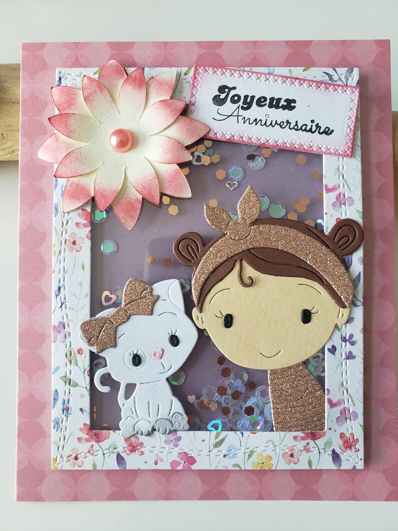 Carte anniversaire. Carte anniversaire petite fille. Carte anniversaire fille. image 3