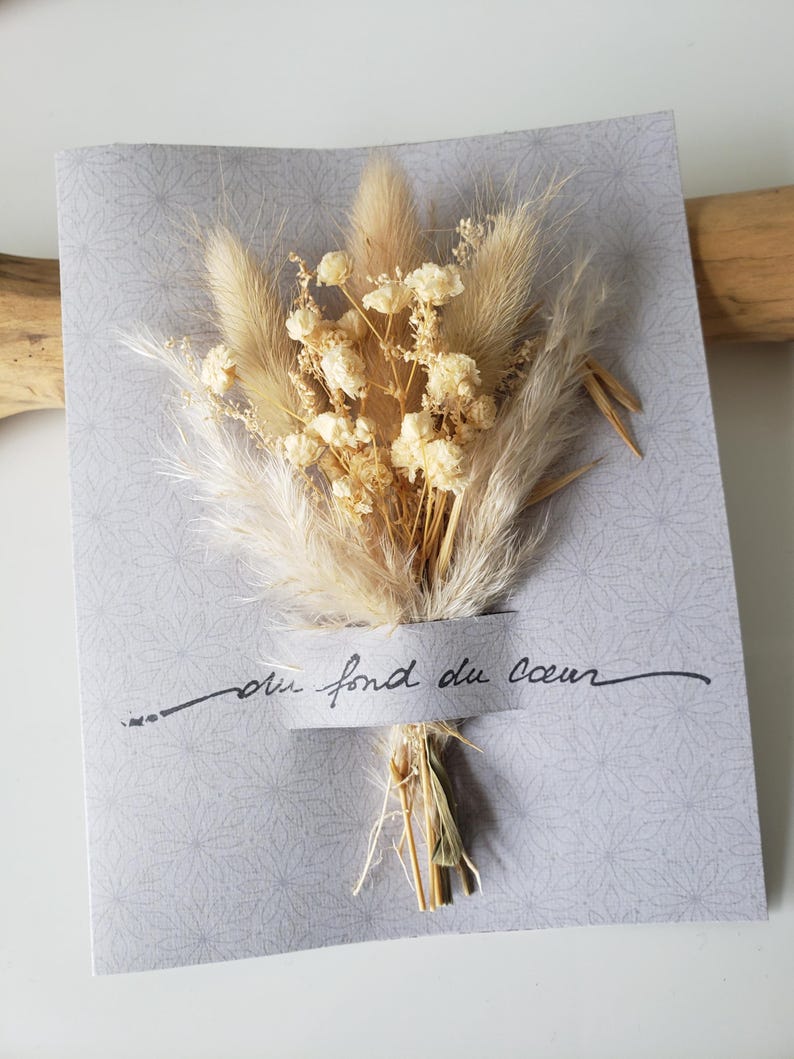 Carte condoléances. Carte deuil. Carte fleurs séchées. image 3