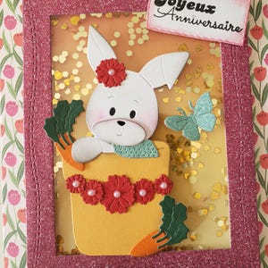 Carte anniversaire petite fille. Carte anniversaire. Carte petite fille. Carte anniversaire garçon. Carte cadeau garçon. Carte lapin.