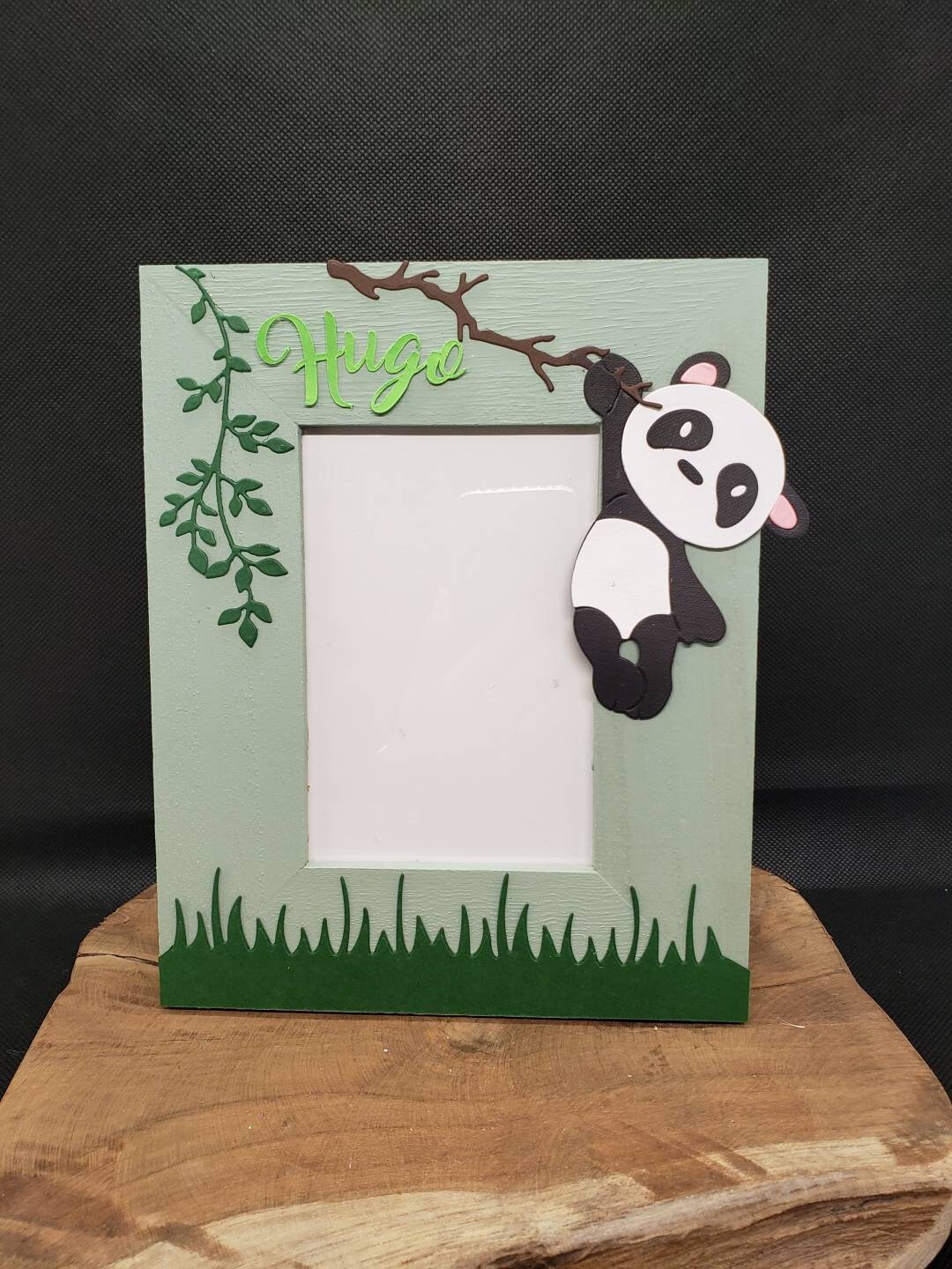 Cadre Photo en Bois. Cadre Personnalisable. Thème Panda.