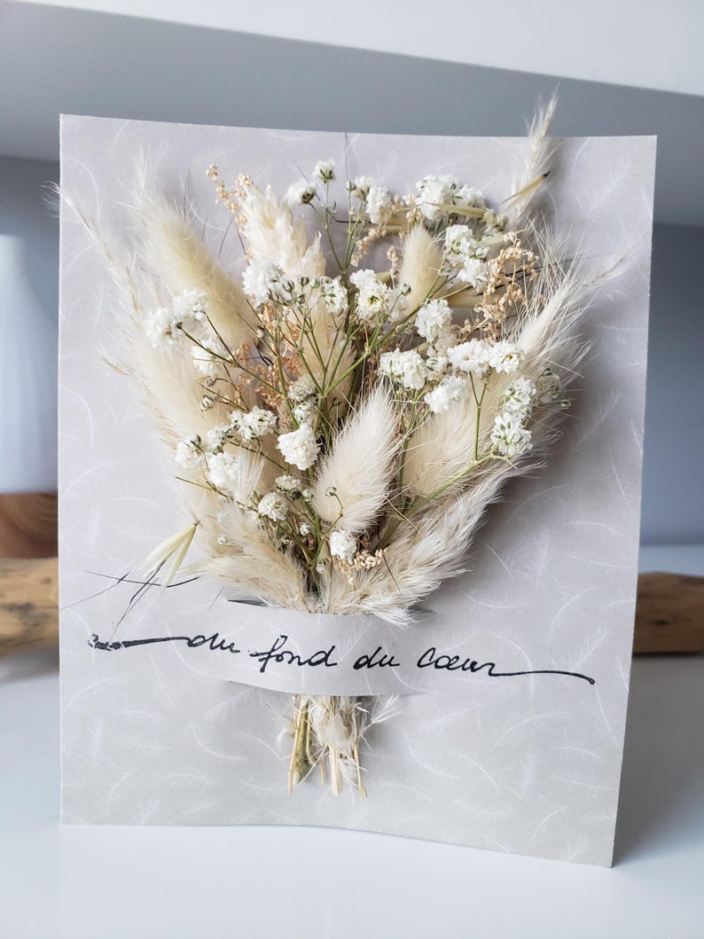 Carte condoléances. Carte deuil. Carte fleurs séchées. Condoléances. Carte sépulture. image 5