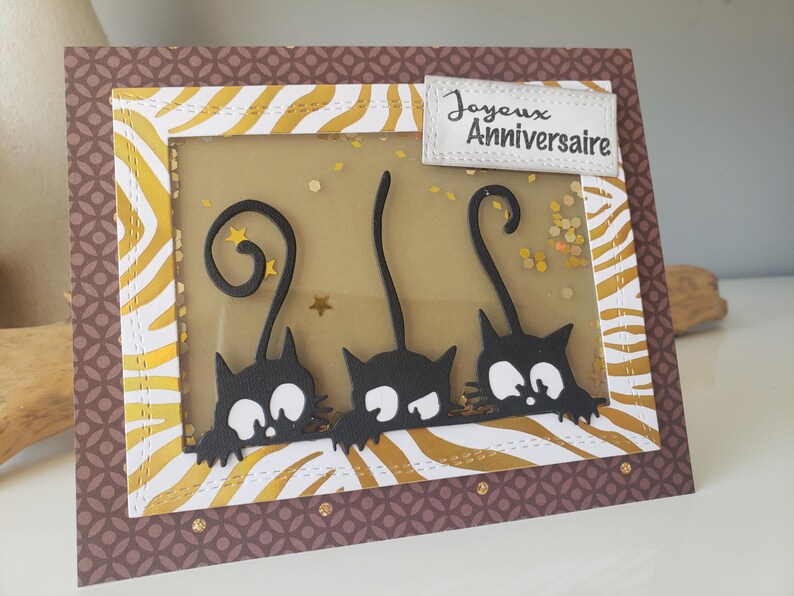 Carte chat. Carte anniversaire. Carte anniversaire homme. Carte anniversaire femme. image 1