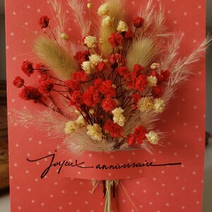 Carte anniversaire. Carte fleurs séchées. Fleurs séchées. Carte joyeux anniversaire. image 5