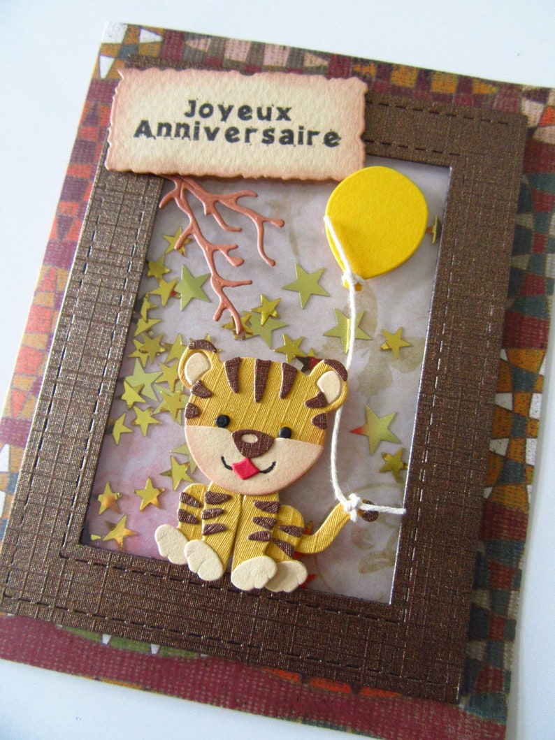 Card to shake. Birthday card boy Children/'s birthday card Birthday card Jungle map Birthday card Animal map