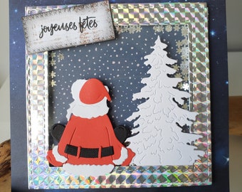 Santa Claus. Christmas card. Handmade Christmas card. Santa Claus card.